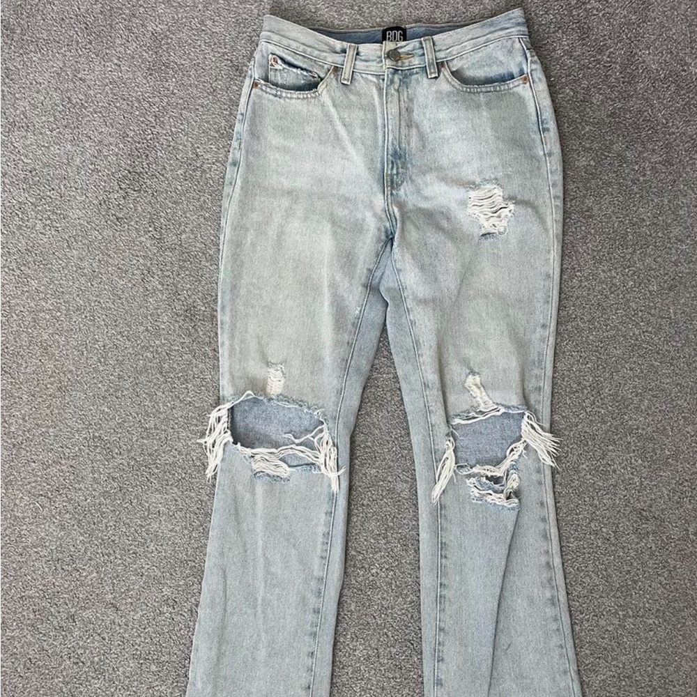 BDG Light Blue Distressed Flare Jeans